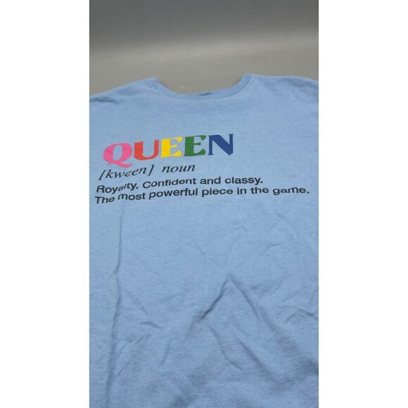 Queen Definition Graphic T-Shirt Light Blue Large 100% Cotton - Picture 2 of 8